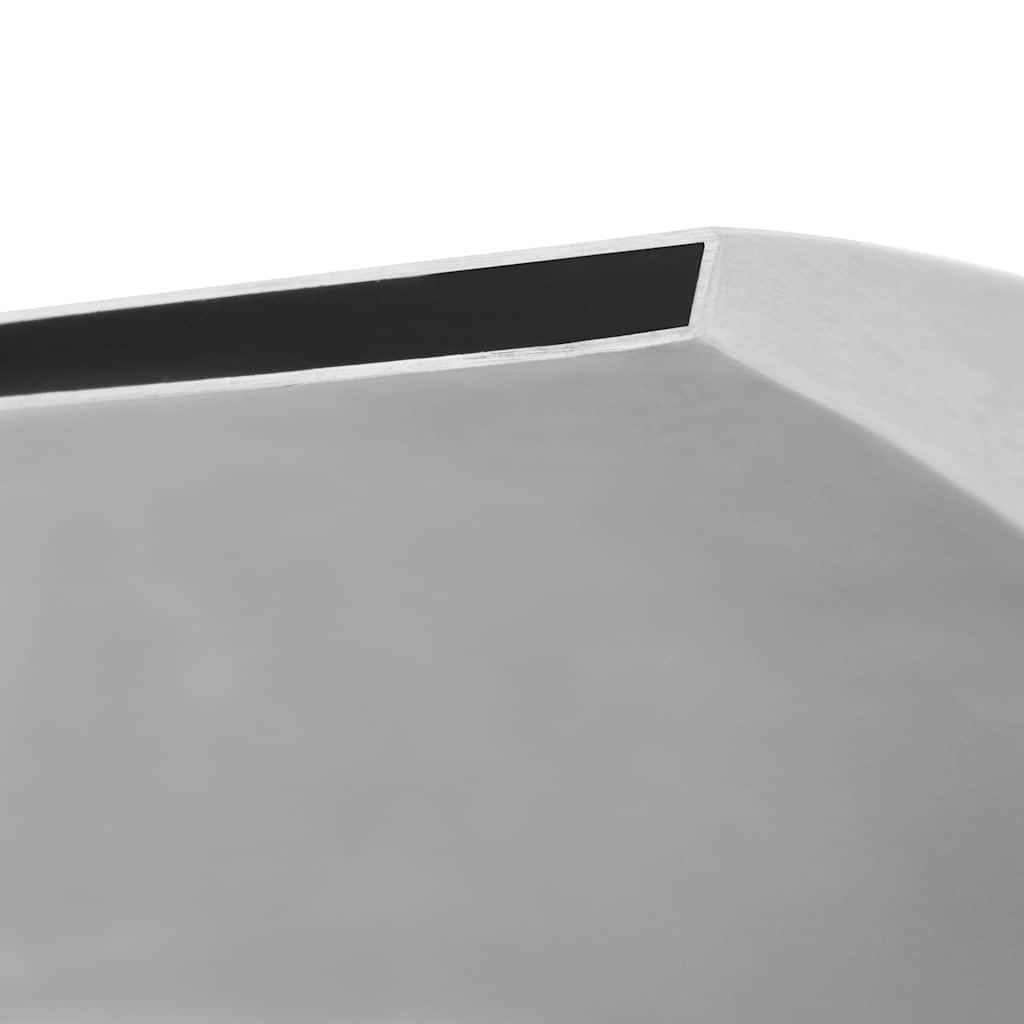 Cascada de piscina de acero inoxidable, 50 x 30 x 90 cm, plateada, con accesorios para jardín, terraza, estanque, exterior e interior, moderna fuente de agua para chapotear relajantes y