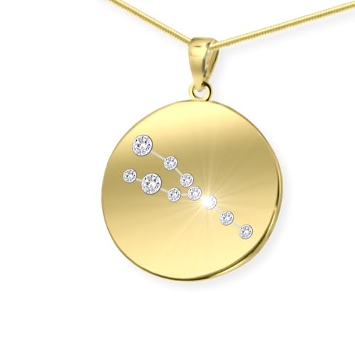 Collana Con Pendente Zodiacale Toro Dorato Per Donna In Argento