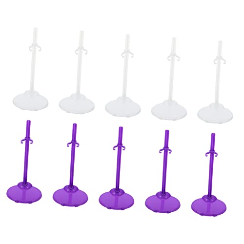 Toddmomy 20pcs Universal Dress up Doll Wedding Doll Accessories Small Large Purple Stands Sturdy Plastic Holder Racks