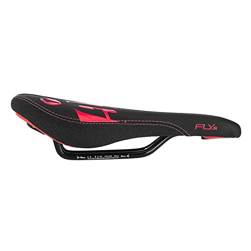 SDG Fly Jr Saddle Steel 7 x 7 mm, Black/Red