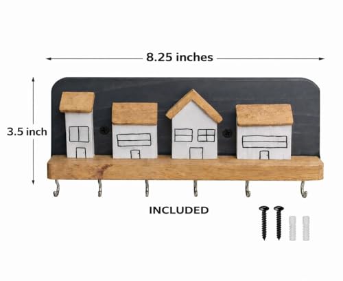 Image of Real Wood House Design Key Holder (Street)