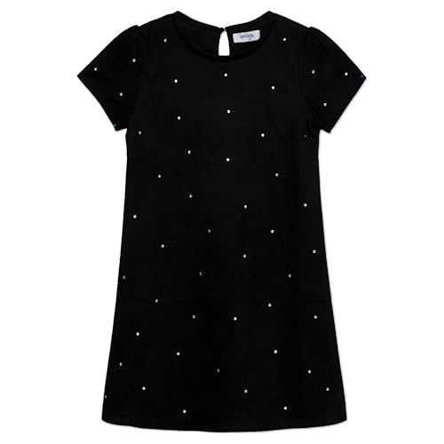 Speechless Girls' Short Sleeve Rhinestone Accent Faux Suede Party Dress for Tweens2