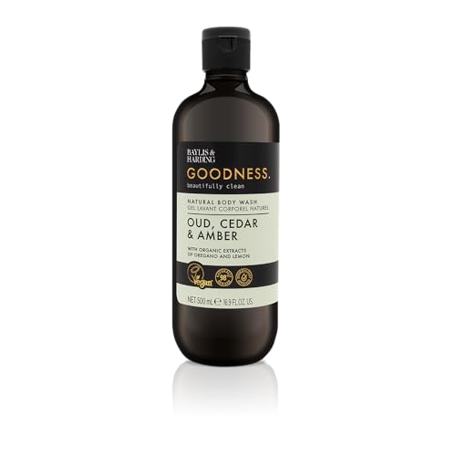 Image of Baylis & Harding Goodness Oud, Cedar and Amber Body Wash, 500 ml - Vegan Friendly (1 x 500ML)