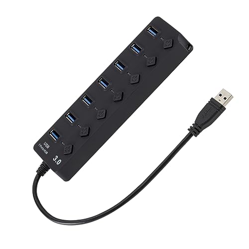 Hub Porte Con Interruttori off Indipendenti Design Compatto e Per Computer Laptop Tablet e Smartphone leggero usb nero