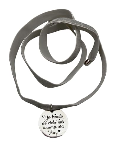 Medalla Ramo de Novia Chapa para Ramo Boda Un Trocito de Cielo (Gris)