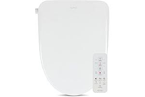 ALPHA BIDET UX Pearl Bidet Toilet Seat, Elongated White