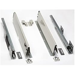 Cajones Zocalo Cocina Leroy Cajón de cocina AZERODESIGN altura 84mm guías de freno de extracción total, rieles de hasta 50 kg de peso, color en gris laterales regulables, para cocinas,cajoneras, armarios (500MM)