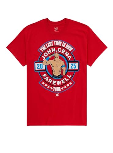 Hot Topic WWE John Cena Last Time is Now Two-Sided T-Shirt RED Large