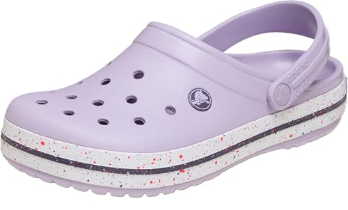 Crocs Unisex Adult Men's and Women's Crocband Clog, Speckled Lavender, 8 Women 6 Men