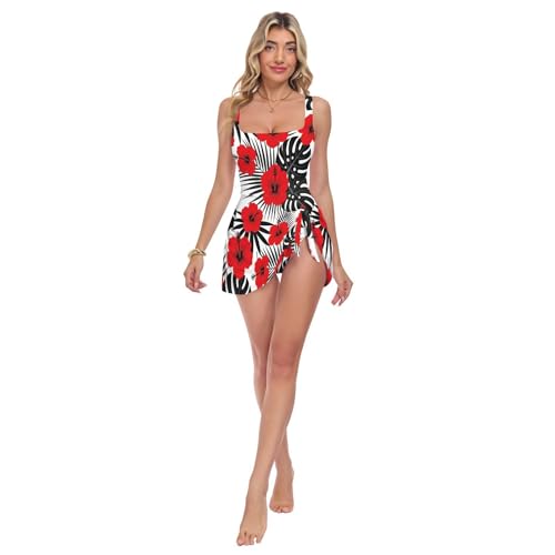 Maillots de bain pour femmes imprimé tropical hawaïen une pièce push up confortable