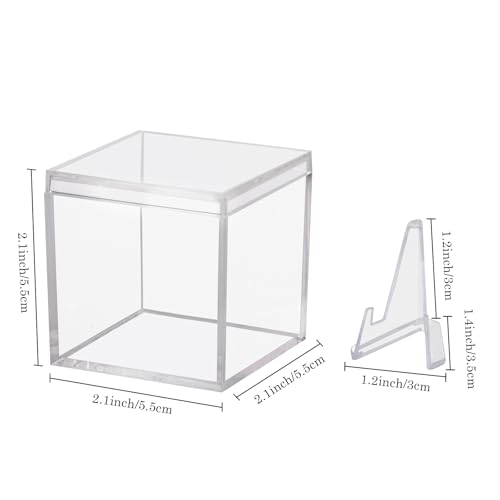 Image of Championship Ring Display Case Clear Acrylic Ring Case Display Box for Sports Baseball Basketball Softball Football Single Ring Holder Coin Stand, 2.16 Inch