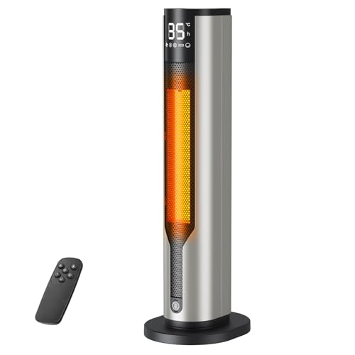 Ultra Silencieux Chauffage d’Appoint 2000W PTC - Radiateur Electrique Économe & Sécurisé, 3 Modes & ECO, Anti-chute/Surchauffe, Télécommande, Minuterie,...