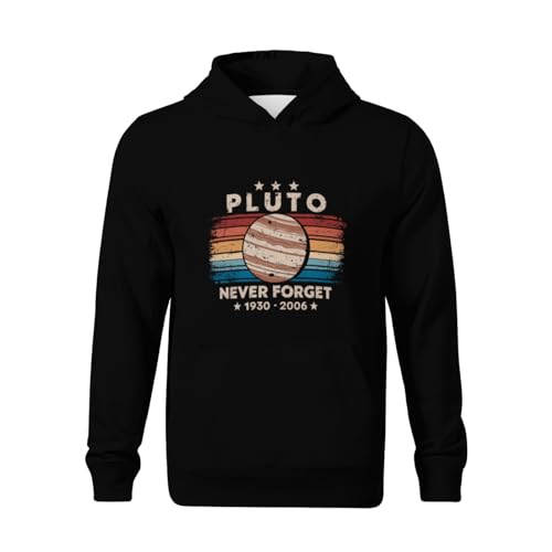 Kids Never Forget Pluto Funny Retro Astronomy Space Vintage Boys Girls Lightweight Kangaroo Pocket Hoodies2