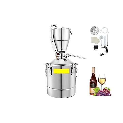 Destilador de Alcohol y agua de 30L, equipo de alcohol ilegal DIY de acero inoxidable for whisky, vino, cerveza, licores, Kit de elaboración casera Para uso doméstico diario
