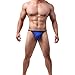 MuscleMate Men's Thong Bikini Underwear, Hot Men's Thong G-String Bikini Underwear, Adjustable Size. (Blue)