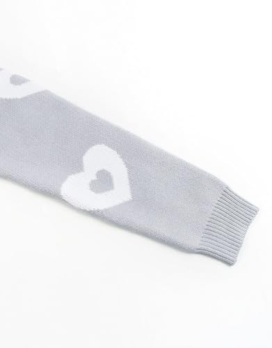 Image of Women's Pullover Sweaters Cute Multi-Hearts Knitted Casual Sweater