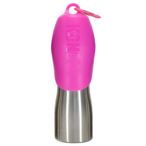 KONG H2O Wasserflasche und Futternapf, Edelstahl, 750 ml, Pink