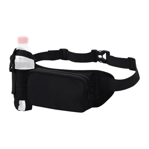 Samuliy Riñonera para botella de agua, ajustable, bolsa impermeable para correr, senderismo, equipo de entrenamiento para mujeres y hombres, Black, Refer to description, Unisex