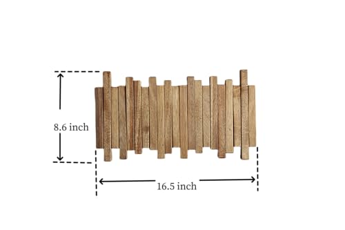 Image of Natural Wood Wall Mounted Piano Coat Rack| Coat Rack Wall Mount| Flip Down Wall Hook Rack 5 Hooks| Entryway Wall Art Hook,Made of Acacia Wood (Wood Wax Oil staining Light Brown).