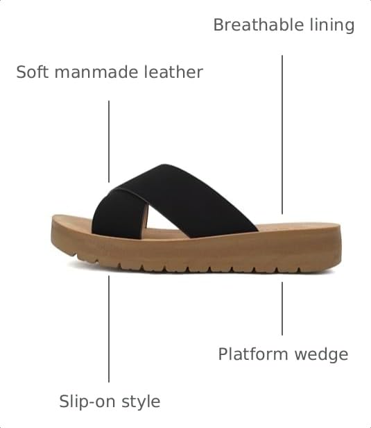 Image of Soda LUCY ~ Women Open Toe Flatform Platform Crisscross Band Upper Fashion Slide Sandals