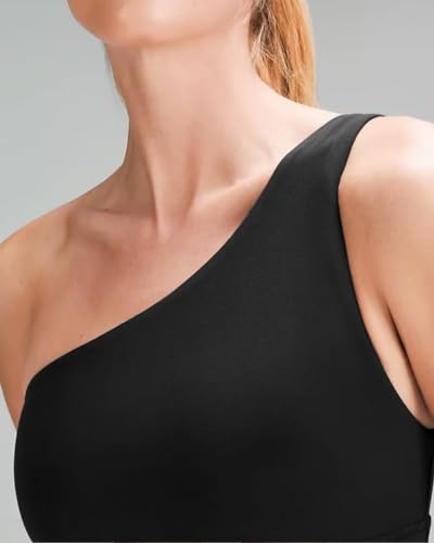 Image of Queenie Ke Womens One Shoulder Sports Bra Left Side Strap Yoga Bras Gym Training Workout Crop Tops