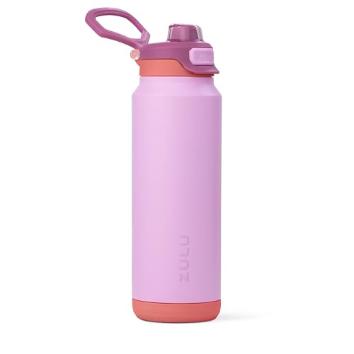 Image of ZULU Powerfill Pro 32oz Stainless Steel Water Bottle with Quick Fill Lid, Triple Walled Vacuum Insulated Metal, Leak Proof Locking Lid, Sip and Chug, Reusable BPA Free, Sherbert