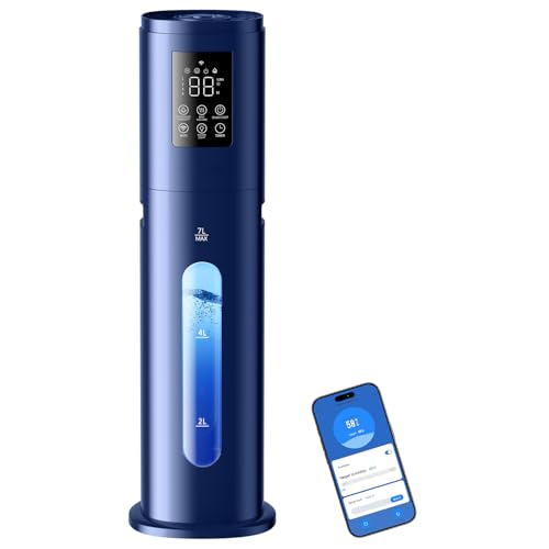 Image of Powerful Humidifiers for Large Room with 4 Mist Levels Air Humidifier Black