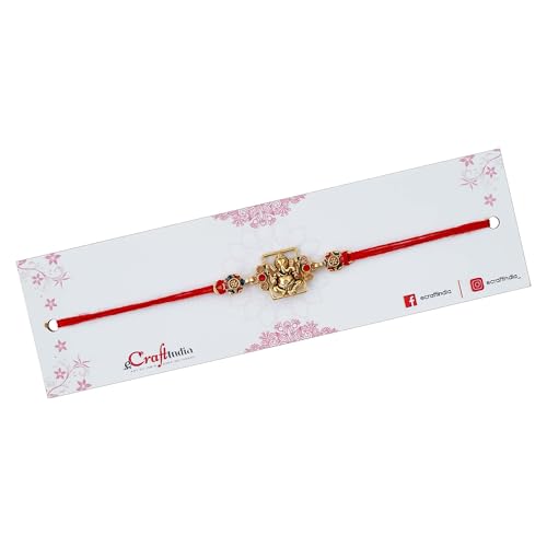 Image of eCraftIndia Bhaiya Bhabhi Designer Rakhi and Roli Chawal Pack