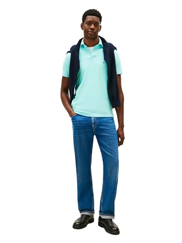 Image of Tommy Hilfiger Men's Short Sleeve Polo Shirts in Regular Fit With Stretch and Organic Pique Cotton