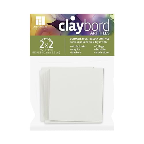 Ampersand Art Supply Claybord Art Tiles for Small Paintings, Crafts, Handmade Jewelry, DIY Creative Projects, and Collage, 1/8