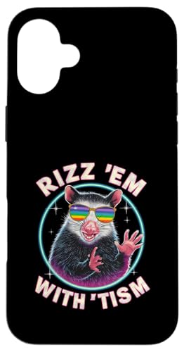 Autismo Opossum Fun Rizz Em Con Il Tism Shirt Meme Autistico Custodia per iPhone 16 Plus