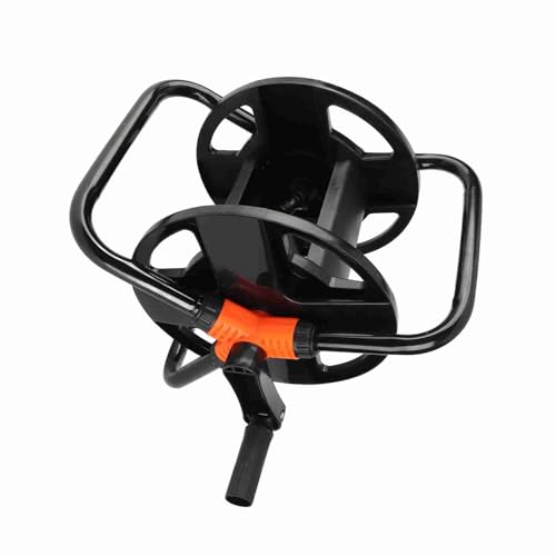 Atyhao ホースリール シングルアーム設計で巻き取り簡単 長尺水道管収納可能 庭園用ホースラック 洗車消防対応 外出時外出便利 家庭用園芸作業 住宅外構メンテナンス