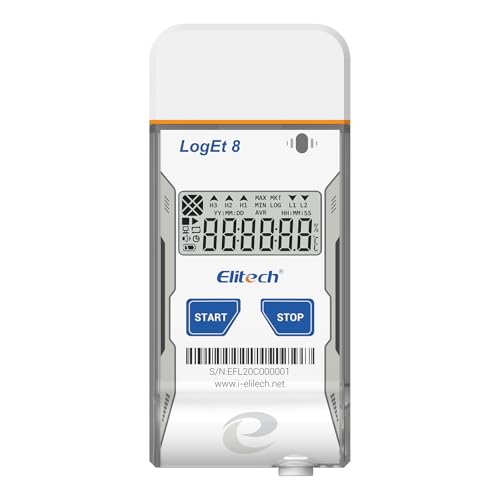 Elitech USB Temperature Data Logger Reusable Temperature Recorder Digital Refrigerator Thermometer High Accuracy Auto PDF Report USB Port 16000 Points LogEt8T, -30~70℃
