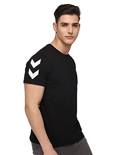 Image of hummel Legacy Round Neck Cotton Rich Half Sleeve Solid Regular fit Cottonpoly T-Shirt for Men Comfortable Soft Breathable Fabric Stretchable for Everyday Use Ideal for Casualwear