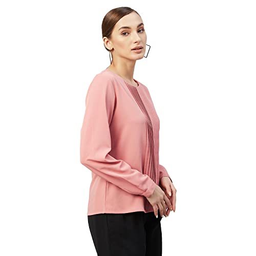 Image of Carlton London Women's Solid Regular Fit Blouse