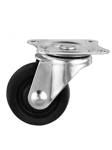 DFLPBHAV 4 Pcs/Lot Caster 2.5-inch Light Rubber Industrial Flat Bottom Movable Black