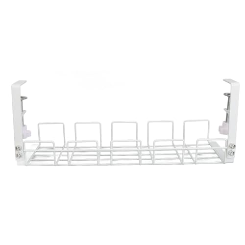 Organizador de Cables Bajo Escritorio, Bandeja de Gestión de Cables de Acero de 40.5CM, Resistente y Ahorra Espacio, Bandeja Organizador para Oficina (Blanco) miniatura 2