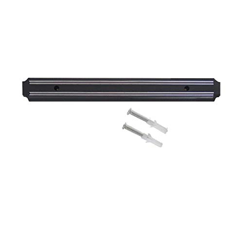 EUROXANTY® Barra magnética para Cuchillos | Barra imantada | Barra para Colgar Herramientas | Barra imantada Acero Inoxidable | con tirafondos y Tacos incluidos | PP + Acero INOX de 55,5 CM