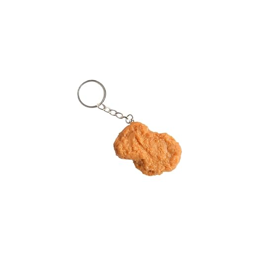 tenghong2021 Imitation Food Keychain Fried Chicken Leg Nuggets Wing Creative Keyring Fun Cute Handbag Purse Car Accessories