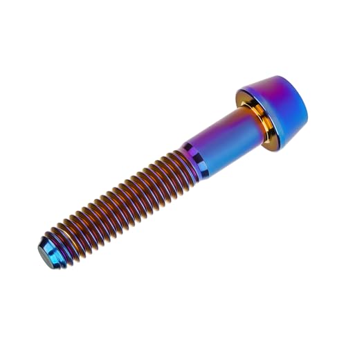 Image of Titanium Ti Bolt M5x9 16 18 20 25 30 35 40 45 50 55 60mm Tapered Head Screws Pack of 4 (M5x35mm, Burnt Blue)