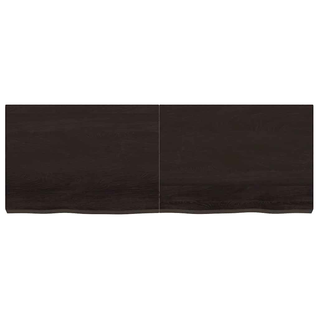 Massivholz Waschtischplatte Dunkelbraun 140x50cm | Eichenholz Naturkante, Klappbar Platzsparend, Handgefertigt, Sofort Einsatzbereit