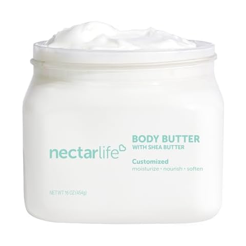 Nectar Bath Treats Body Butter, Whipped Shea Butter, Large Unscented Body Cream for Moisturizing Dry Skin, Hydrating Vegan Shea Lotion for Women, 16 oz. (Fragrance Free, Large) Cover