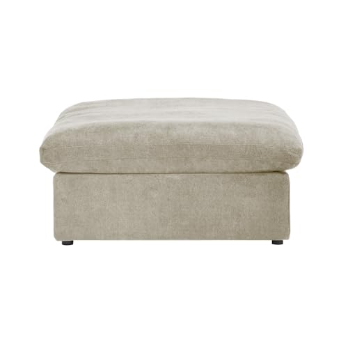 Image of JACH Storage Ottoman for Living Room, Cushion Cover Removable, Minimalist Footstool, Breathable Storage Ottomans for Living Room Apartment (Khaki)