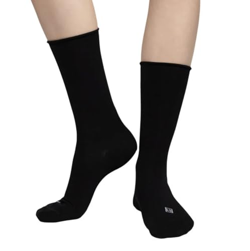 K. Bell Women's Modal Roll Top Socks, 6 Pairs, Black, Fits Shoe Sizes 5.5-103