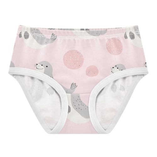 Wusikd Seals Balls Gray Girls' Underwear Cotton Pink Girls Briefs Soft Toddler Underwear 2T
