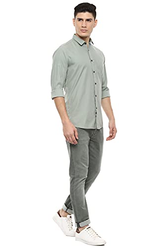 Image of Van Heusen Men's Cotton Slim Fit Solid Casual Shirt