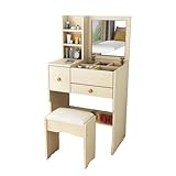 Ampio spazio di archiviazione: questo mobile contiene più aree nascoste e spazi aperti con ampio spazio di archiviazione, perfetto per riporre cosmetici, prodotti per la cura della pelle o altri accessori, soddisfa quasi tutte le tue esigenze di archiviazione e mantiene la scrivania pulita e ordinata in ogni momento.