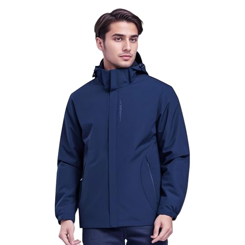 El Mejor Listado de Chaquetas y abrigos para comprar online. 38 FLYDAYS Chamarra para Hombre, Chamarra Senderismo Hombre, Chaqueta Impermeable Casual, Abrigos Informal,Ligera Con Capucha Ajustable Ideal para Pesca Caza Multibolsillos(MX/US,...
