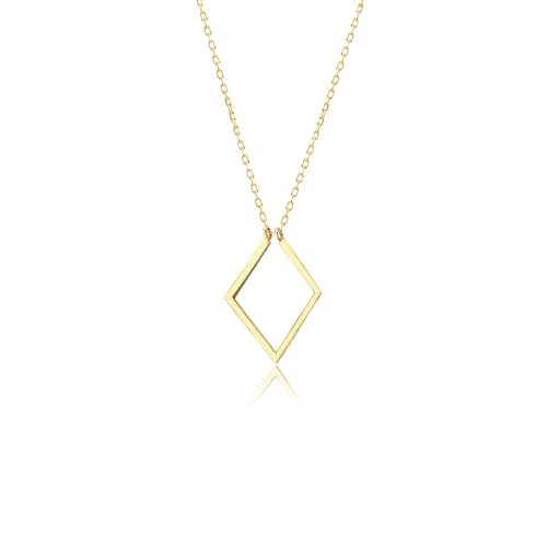 Ring Holder Necklace | Dainty Thick Chain Pendant for Wedding Rings | 14K Gold Geometric Design for Surgeons & Nurses | Graduation Gift