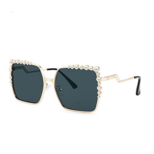 FEISEDY Women Oversized Square Sunglasses Pearl Design Ladies 2021 New Luxury Fashion Big Shades B27472